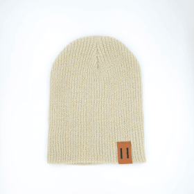 Beige Baby Long Knit Hat