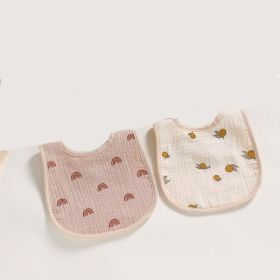 2-Piece Baby Six-Layer Cotton Cloth U-Shaped Bib Eating Bib Baby Anti-Vomiting Milk Towel