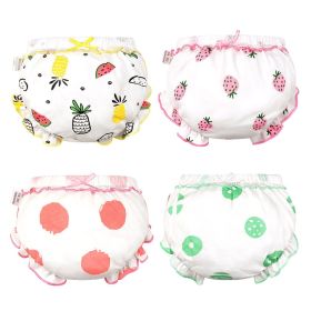 4 Pack Baby Infant Toddler Ruffle Bloomer Shorts Breathable Cotton Diaper Covers - Lovely Fruits