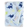 Parent's Choice Plush Blue Dinosaur Baby Blanket â€“ Soft And Cozy 30 x 36 Inch Infant Blanket