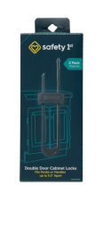 Safety 1st Double Door Baby-Proofing Cabinet Lock (2pk), Charcoal, Toddler