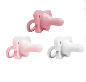 Dr. Brown's HappyPaci 100% Silicone Baby Pacifier 0-6m, BPA Free, White, Pink, Light Pink, 3 Pack