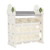 Kids Toy Storage Organizer with 14 Bins, Multi-functional Nursery Organizer Kids Furniture Set Toy Storage Cabinet Unit with HDPE Shelf and Bins for P