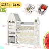 Kids Toy Storage Organizer with 14 Bins, Multi-functional Nursery Organizer Kids Furniture Set Toy Storage Cabinet Unit with HDPE Shelf and Bins for P