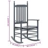 Rocking Chair with Curved Seat Gray Poplar Wood