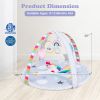 Baby Play Gym Mat 7-in-1 Tummy Time Activity Mat with 5 Detachable Toys