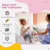Qaba Baby Rocking Horse Elephant Rocking Chair Toddler Rocker Toy with Sound Wooden Base Seat Safety Belt for 1.5-3 Year Old, gray