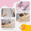 Qaba Baby Rocking Horse Elephant Rocking Chair Toddler Rocker Toy with Sound Wooden Base Seat Safety Belt for 1.5-3 Year Old, gray