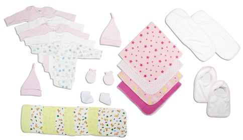 Newborn Baby Girls 25 Pc Layette Baby Shower Gift Set (Color: White/Yellow, size: Newborn)