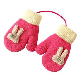 Cartoon Baby Mittens Winter Warm Kids Baby Boys Girls Knitted Gloves For Children Toddler Kids (ATitle: A)