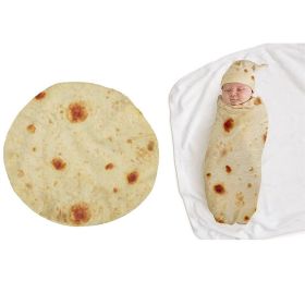 Newborn Baby Burrito Swaddle Blanket with Hat Adorable Gift for Boys and Girls (Color: A)