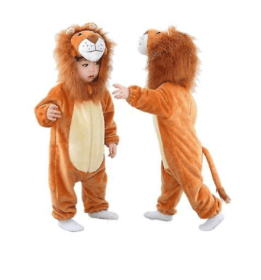 Toddler Lion Costume Kids Cute Hooded One Piece Animal Costume (size: 120)
