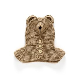 Toddlers Baby Girls and Boys Crochet Earflap Hats Newborn Kids Cute Beanie Cap Winter Soft Warm Knit Caps (Color: Brown)