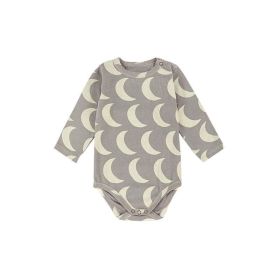 Baby Print Graphic O-Neck Long Sleeve Fashion Onesies (Color: Grey, Size/Age: 90 (12-24M))