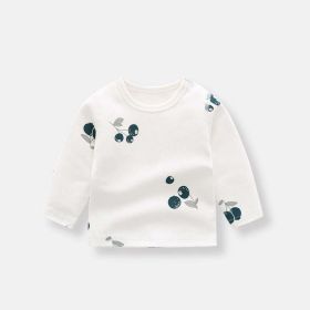 Baby Allover Fruit Graphic 100% Pure Organic Cotton Side Snap Button Tops (Color: Blue, Size/Age: 66 (3-6M))