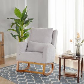 Modern Accent Rocking Chair, Nursery Glider Rocker Arm Chair W/2 Side Pockets, Rocking Chair Indoor for Living Room/Bedroom (Color: as Pic)