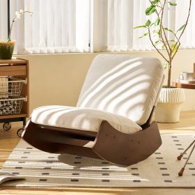 Comfortable Glider Rocking Chair, High-Quality Upholstery Glider Chair, Solid Wood Frame (Color: as Pic)