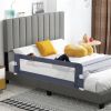 60-Inch Foldable Bed Rail Swing Down Baby Bed Guard Rail with Adjustable Safety Strap