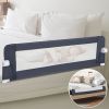 60-Inch Foldable Bed Rail Swing Down Baby Bed Guard Rail with Adjustable Safety Strap