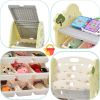 Kids Bookshelf Toy Storage Organizer with 17 Bins and 5 Bookshelves, Multi-functional Nursery Organizer Kids Furniture Set Toy Storage Cabinet Unit wi