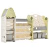 Kids Bookshelf Toy Storage Organizer with 17 Bins and 5 Bookshelves, Multi-functional Nursery Organizer Kids Furniture Set Toy Storage Cabinet Unit wi