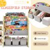 Kids Bookshelf Toy Storage Organizer with 17 Bins and 5 Bookshelves, Multi-functional Nursery Organizer Kids Furniture Set Toy Storage Cabinet Unit wi