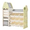 Kids Bookshelf Toy Storage Organizer with 17 Bins and 5 Bookshelves, Multi-functional Nursery Organizer Kids Furniture Set Toy Storage Cabinet Unit wi