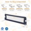 60-Inch Foldable Bed Rail Swing Down Baby Bed Guard Rail with Adjustable Safety Strap