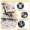 Baby High Chair Foldable Feeding Chair with 4 Lockable Wheels